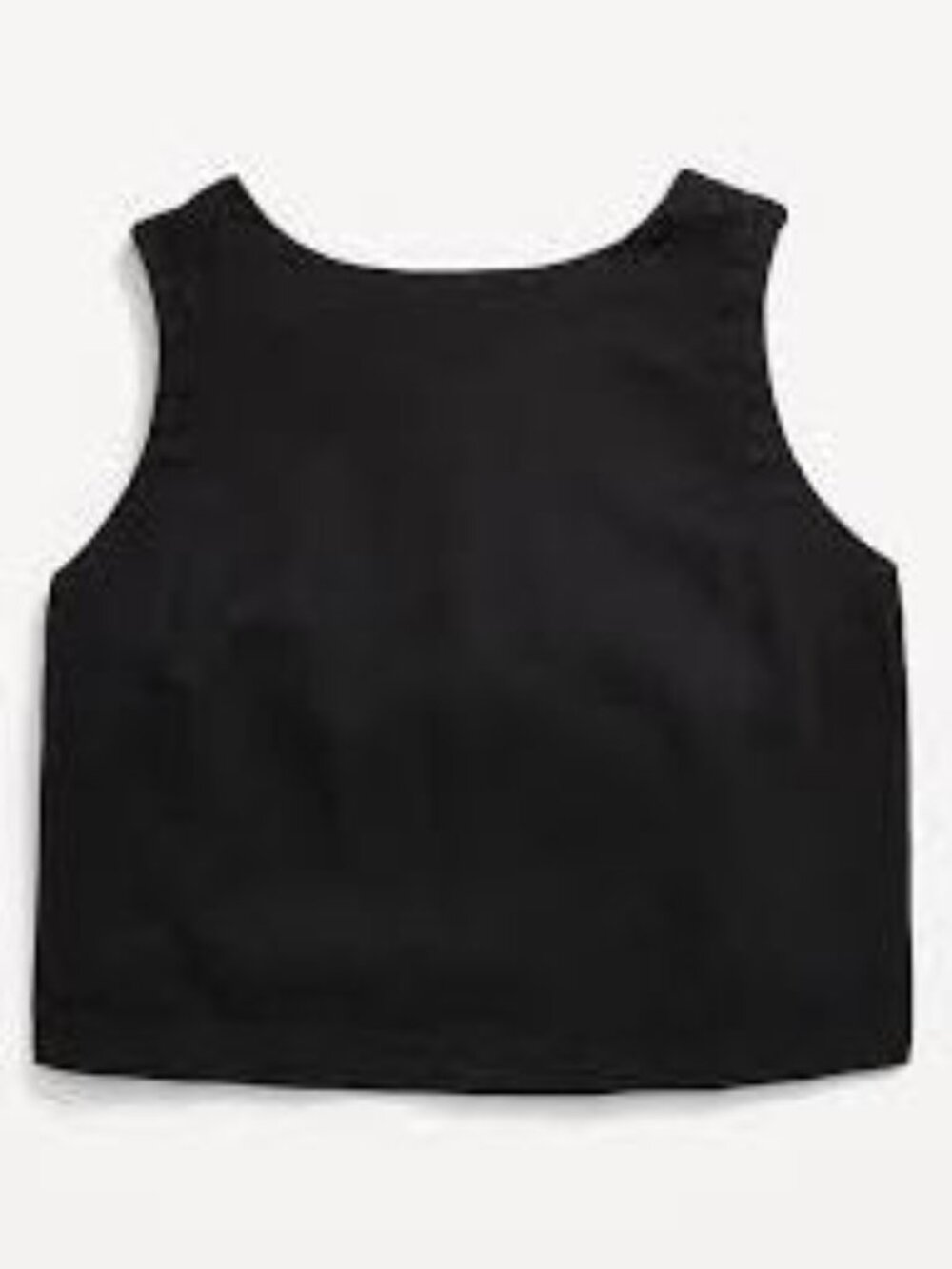 Old Navy | High-Neck Button-Back Linen-Blend Top | Black, Large